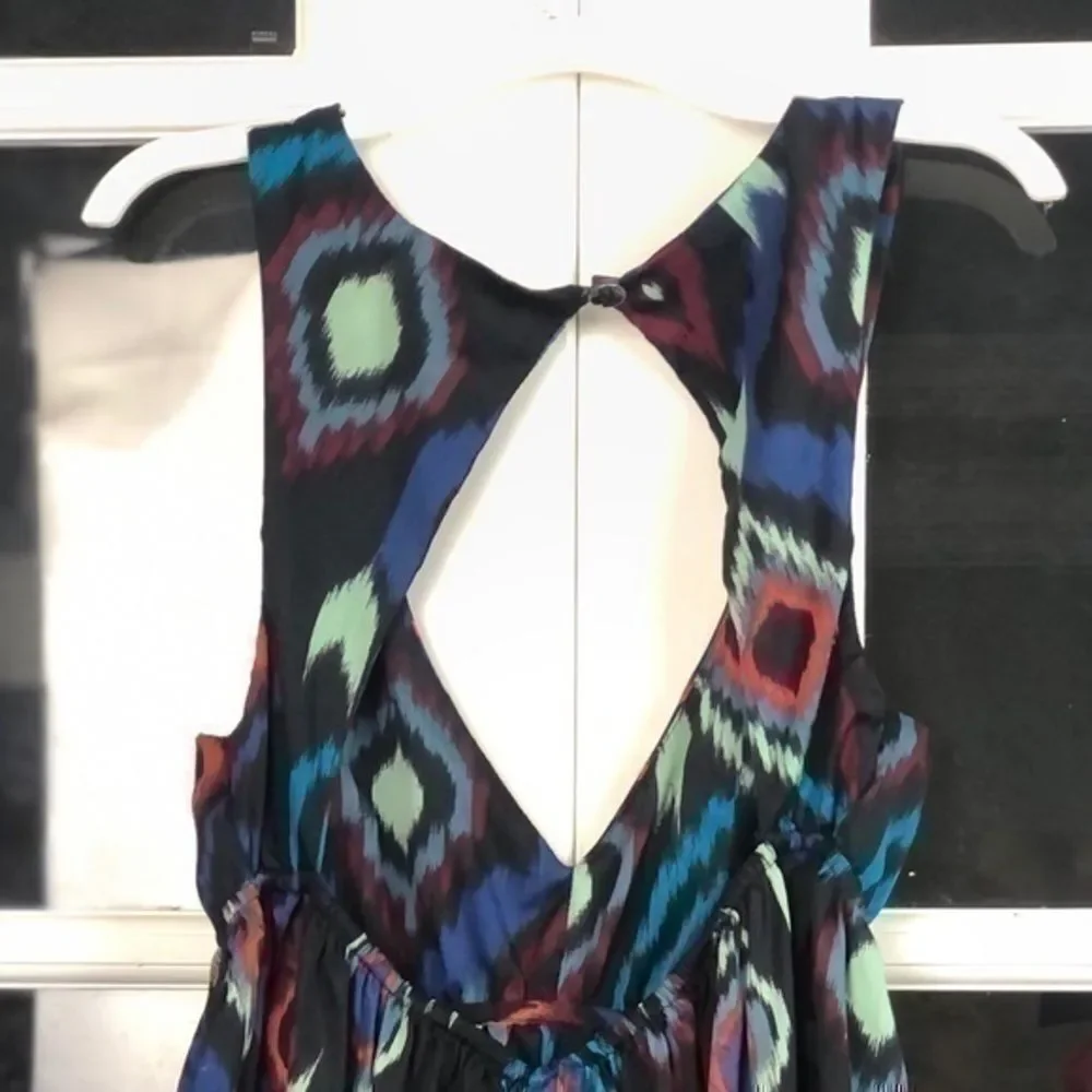 Colorful Roxy sleeveless and low cut dress size M